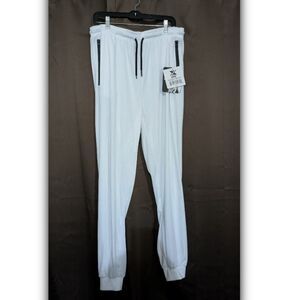 XPC Men’s White Sweat Jogger Pants Zip Pockets XXL NWT Activewear Athleisure